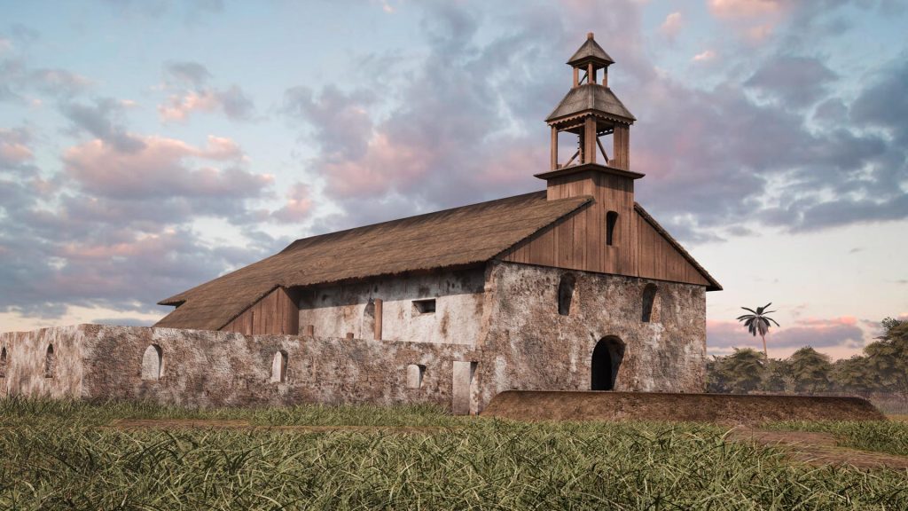 Reconstrucción de la iglesia de Baler